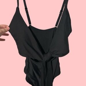 GAP Black One-Piece Swimsuit with Front Tie